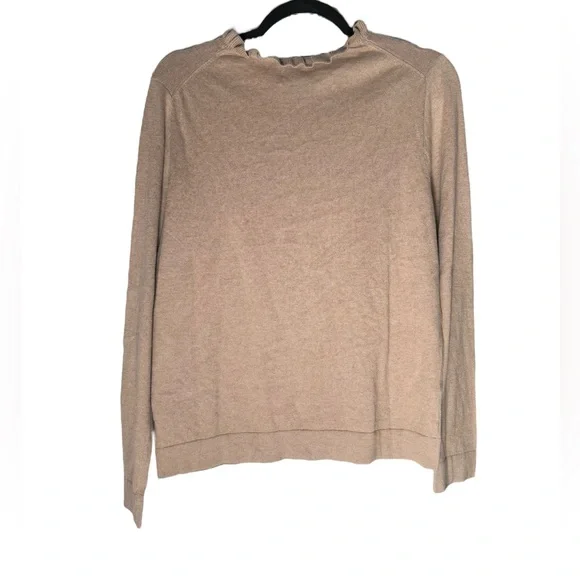 J Crew 100% Cotton ruffleneck sweater Women’s size Medium NWT - Picture 2 of 10